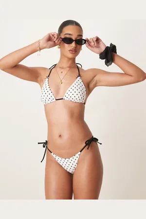 Free Society Polka dot tie side bikini bottoms in