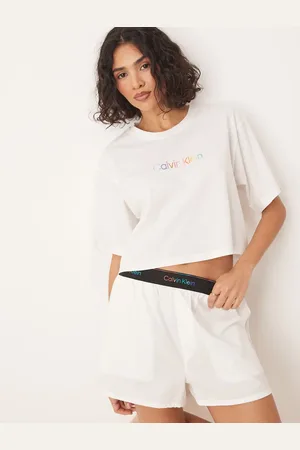 Calvin Klein Pride crop pyjama t-shirt in white