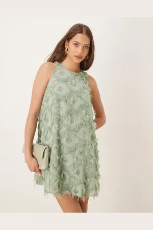 Y.A.S Textured racer neck mini dress in