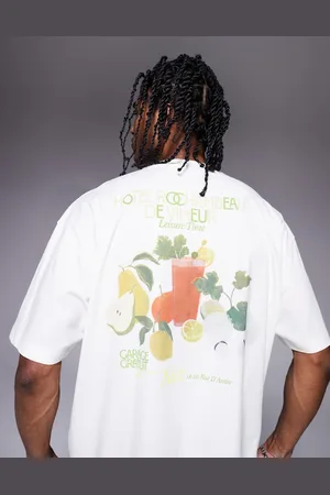 ASOS Oversized t-shirt with high summer graphic in off white