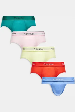 Calvin Klein Pride 5 pack hip briefs in green/pink/yellow/red/blue-Multi