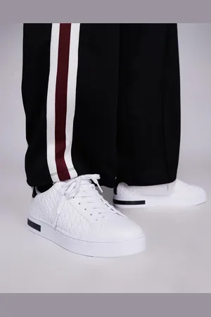 Armani Exchange Logo sneakers in white and black