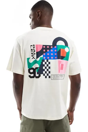 JACK & JONES Oversized t-shirt with graphic back print in ecru-White