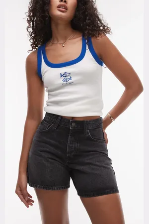 Topshop Denim Editor shorts in