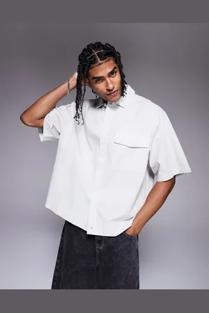 ASOS Oversized boxy shirt with concealed buttons in