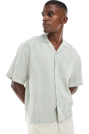 Cotton On Cotton On linen box fit short sleeve shirt in -Blue