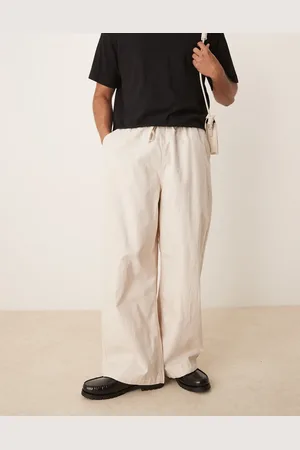 ASOS Linen blend parachute pants in -Brown