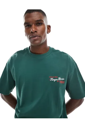 ASOS Oversized t-shirt with text graphic in green