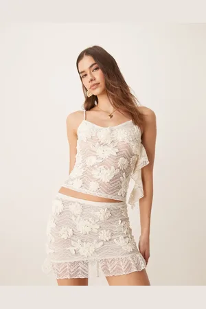 ASOS Textured 3D floral detail drape cami top in (part of a set)