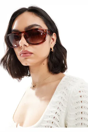 A. Kjærbede Max oversized wraparound sunglasses in havana