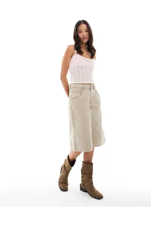 Bershka Longline shorts in -Brown