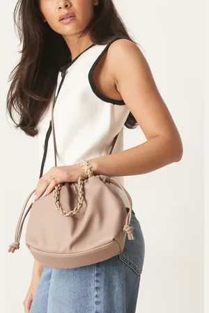 Accessorize Drawstring mini crossbody bag in mink-Neutral