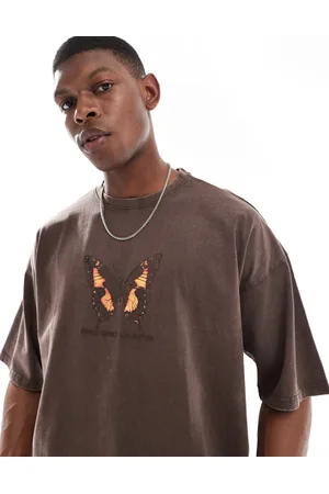 Pull&Bear Graphic washed t-shirt in charcoal