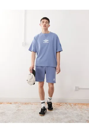 Umbro Drill embroidered logo shorts in blue
