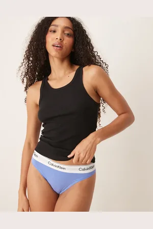 Calvin Klein Modern Cotton high leg tanga briefs in cornflower blue