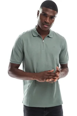 JACK & JONES Zip polo in green