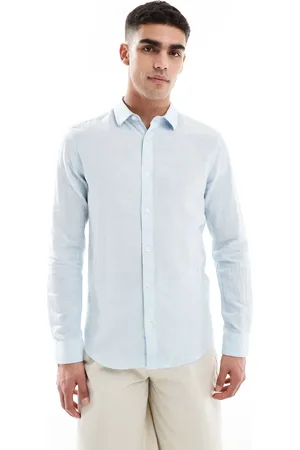 Only & Sons Linen mix long sleeve shirt in