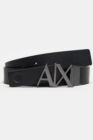 Armani Exchange Reversible leather belt in black