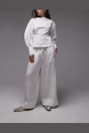 ARKET Linen pants with drawstring waist in