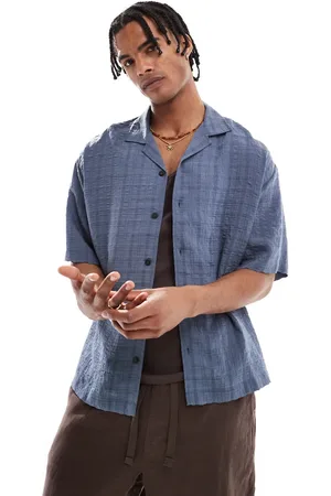 Pull&Bear Seersucker checked shirt in