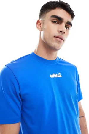 adidas T-shirt in blue with bubble logo