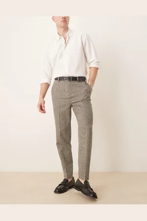 ASOS Smart tapered fit wool mix pants in -Grey