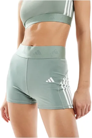adidas Adidas Training Hyperglam 3 inch booty shorts in silver green-Grey