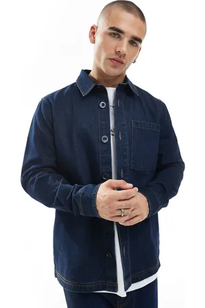 Threadbare Denim shacket in rinse wash-Blue