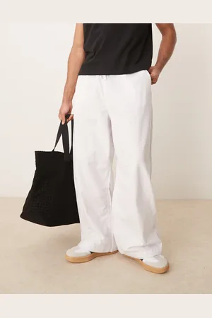 ASOS Linen blend parachute pants in -Brown
