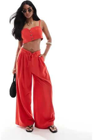 Bershka Wide leg tailored pants in (part of a set)