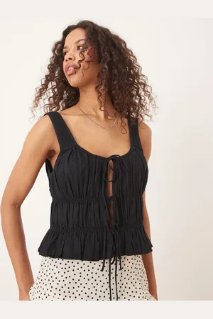 Abercrombie & Fitch Ruched tie-front top in