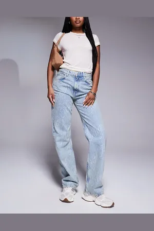 Hugo Blue Logo printed straight fit jeans in blue