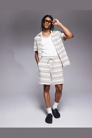 South Beach Drawstring beach shorts in zig zag stripe