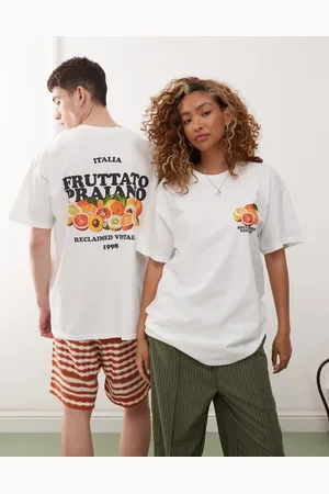 Reclaimed Unisex oversized t-shirt with fruit back graphic print in
