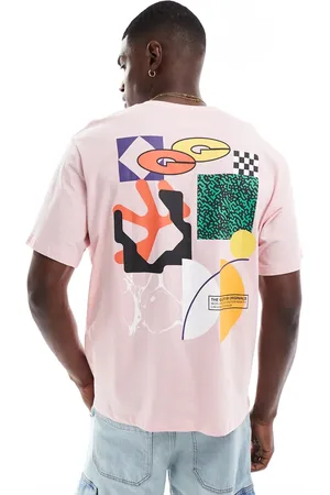 JACK & JONES Oversized t-shirt with back graphic print in pink