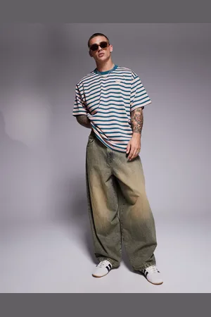 adidas Striped t-shirt in green