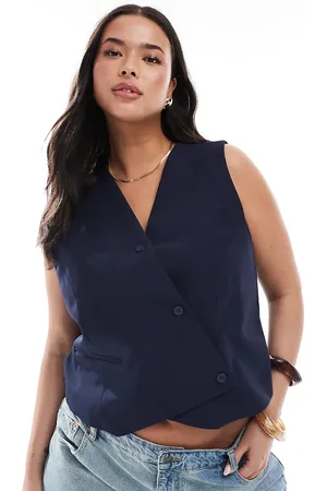ONLY Asymmetric detail waistcoat in navy