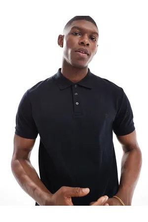 French Connection French Connection short sleeve popcorn polo shirt in navy
