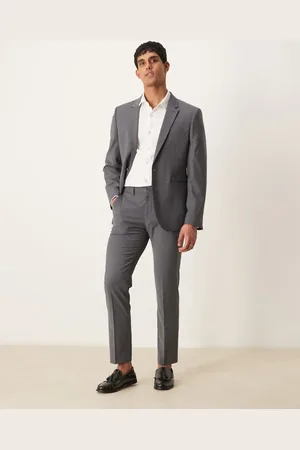 ASOS Washable slim suit pants with lightweight worsted wool in -Grey