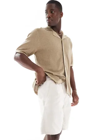 JACK & JONES Drawstring chino shorts in light beige-Neutral
