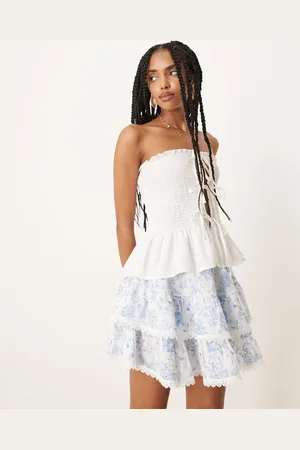 Gina Tricot Mini boho tiered ruffle skirt in