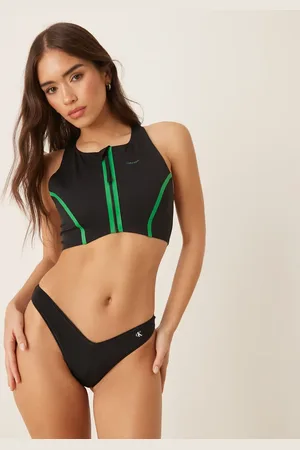 Calvin Klein Patch logo bikini bottoms in black