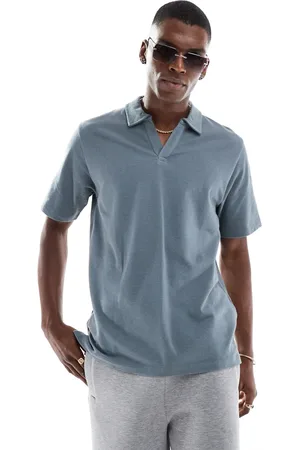 JACK & JONES Ribbed polo in blue