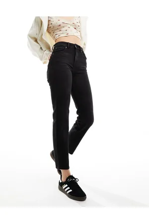 ONLY Emily high waist straight leg ankle jeans in wash black