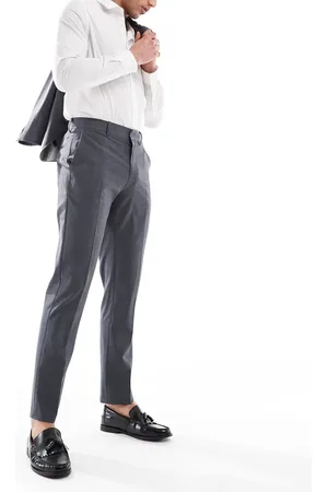 ASOS Washable slim suit pants with lightweight worsted wool in -Grey