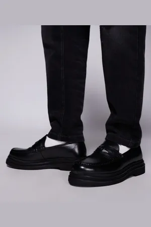 WALK LONDON Brooklyn penny loafers in leather