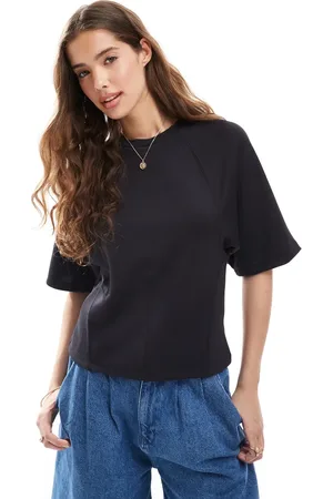 Pull&Bear Soft touch cinched waist t-shirt in