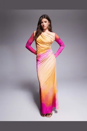 DASKA Ruched maxi dress in -Multi
