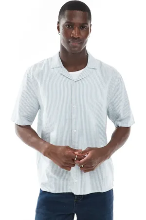 Hollister Textured short sleeve shirt in blue stripe