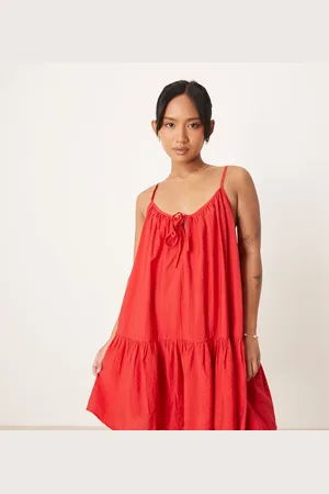 JDY Dropped hem mini dress in